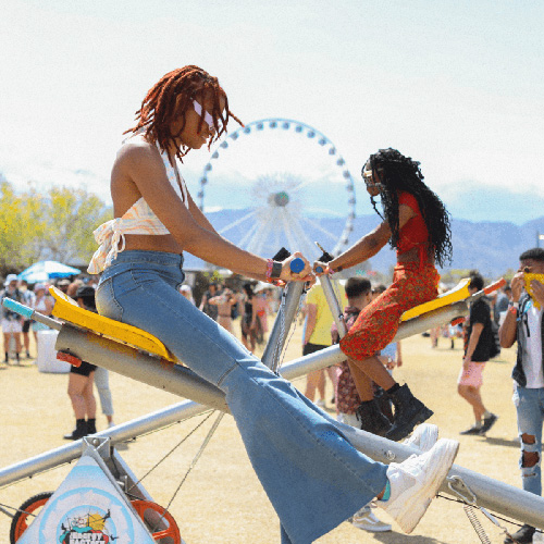 fans on seesaw